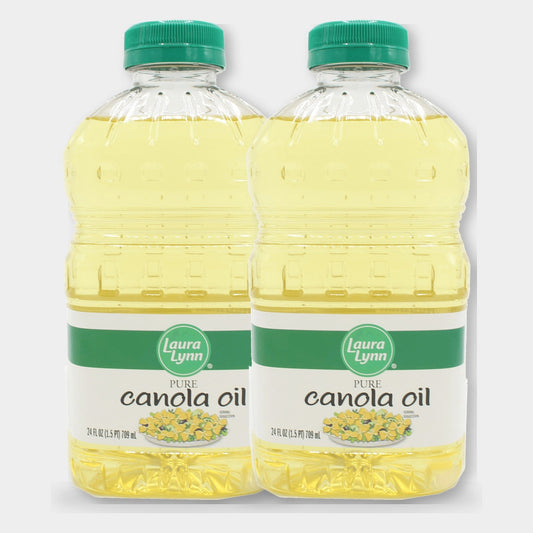 2 Bottles Laura Lynn Canola Oil, 24 oz