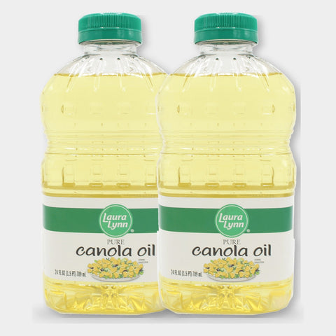2 Bottles Laura Lynn Canola Oil, 24 oz