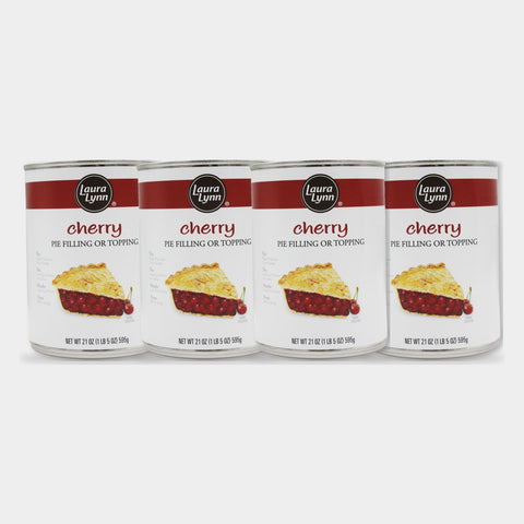 4 Cans Laura Lynn Cherry Pie Filling, 21 oz