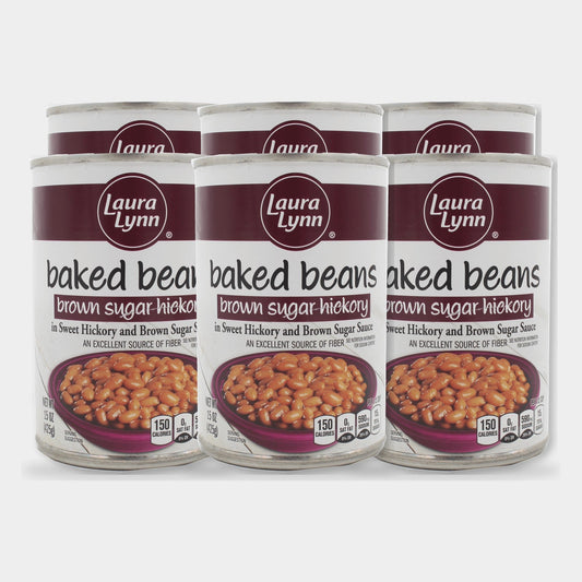 6 Cans Laura Lynn Baked Beans Brown Sugar Hickory, 15 oz