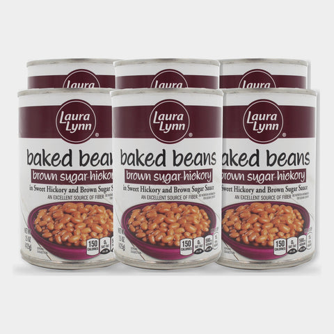 6 Cans Laura Lynn Baked Beans Brown Sugar Hickory, 15 oz