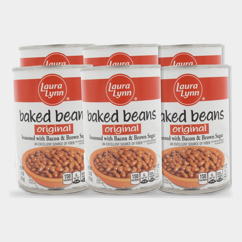 6 Cans Laura Lynn Original Baked Beans, 15 oz