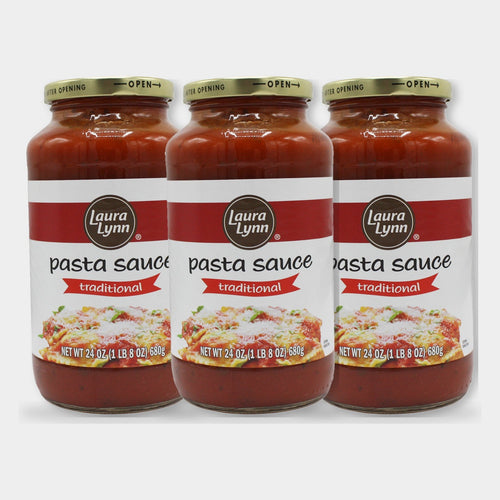 3 Jars Laura Lynn Traditional Pasta Sauce, 24 oz