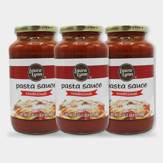 3 Jars Laura Lynn Traditional Pasta Sauce, 24 oz