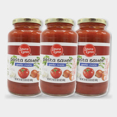 3 Jars Laura Lynn Garlic Onion Pasta Sauce, 24 oz