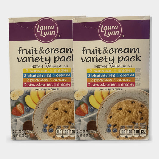 2 Boxes Laura Lynn Instant Oatmeal Variety, 9.8 oz