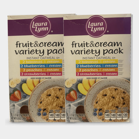 2 Boxes Laura Lynn Instant Oatmeal Variety, 9.8 oz
