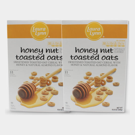 2 Boxes Laura Lynn Honey Nut Toasted Oats, 10.8 oz