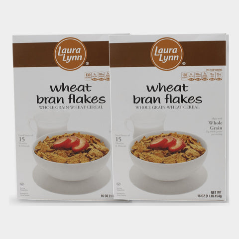 2 Boxes Laura Lynn Wheat Bran Flakes, 16 oz