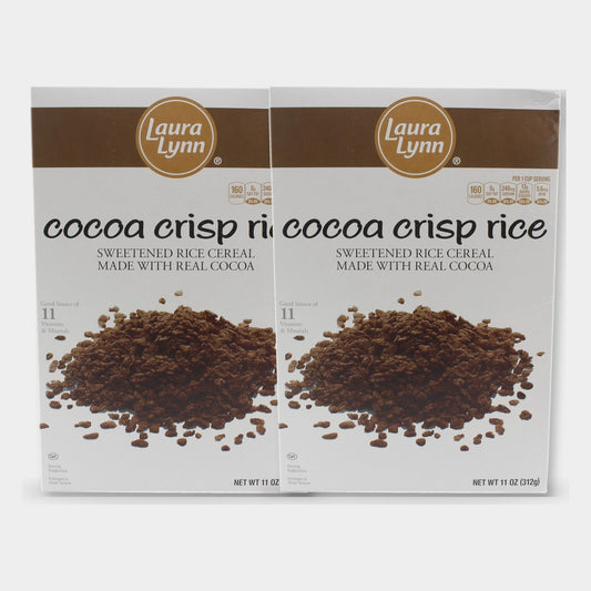 2 Boxes Laura Lynn Cocoa Crisp Rice, 11 oz