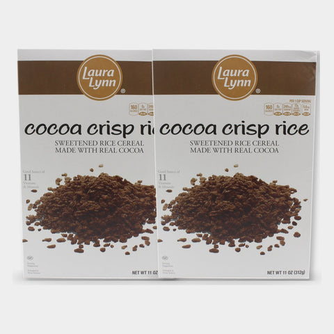 2 Boxes Laura Lynn Cocoa Crisp Rice, 11 oz