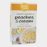 2 Boxes Laura Lynn Instant Oatmeal Peaches and Cream, 9.8 oz