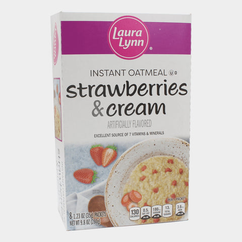 2 Boxes Laura Lynn Instant Oatmeal Strawberry Cream, 9.8 oz