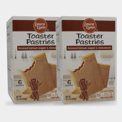 2 Boxes Laura Lynn Frosted Brown Sugar & Cinnamon Toaster Pastries, 10.2 oz