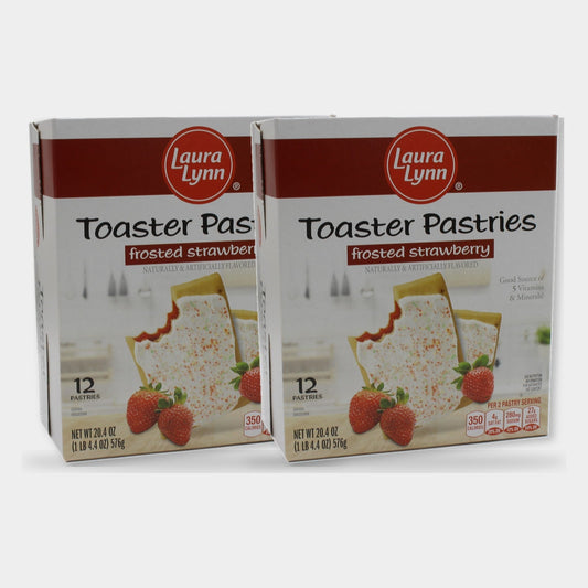 2 Boxes Laura Lynn Frosted Strawberry Toaster Pastries, 20.4 oz