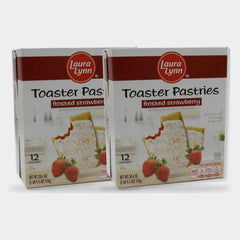 2 Boxes Laura Lynn Frosted Strawberry Toaster Pastries, 20.4 oz