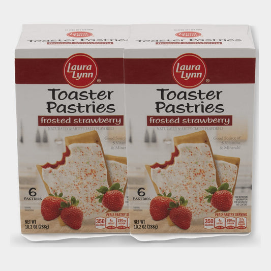 2 Boxes Laura Lynn Frosted Strawberry Toaster Pastries, 10.2 oz