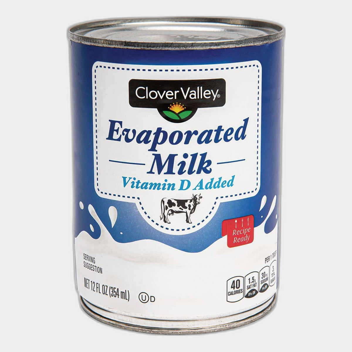 6 Cans Clover Valley Evaporated Milk with Vitamin D, 12 fl oz
