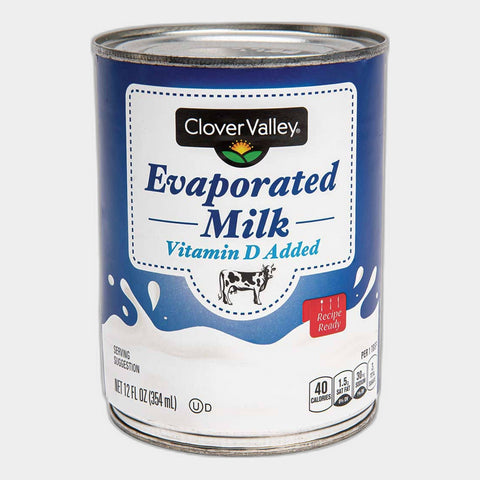6 Cans Clover Valley Evaporated Milk with Vitamin D, 12 fl oz