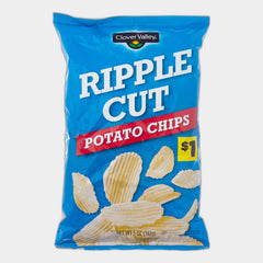 Clover Valley Ripple Cut Potato Chips, 5 oz