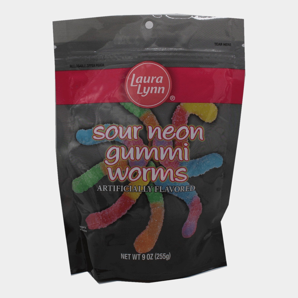 Laura Lynn Gummi Sour Neon Worms, 9 oz