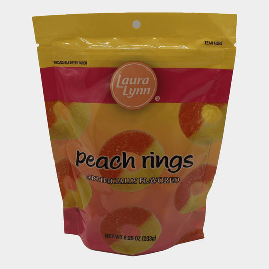 Laura Lynn Peach Rings, 8.25 oz
