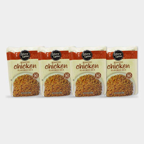 4 Pouches Laura Lynn Roasted Chicken Ready to Heat Rice, 8.8 oz
