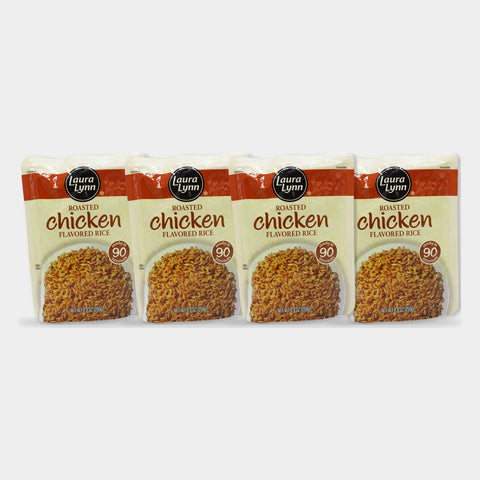 4 Pouches Laura Lynn Roasted Chicken Ready to Heat Rice, 8.8 oz