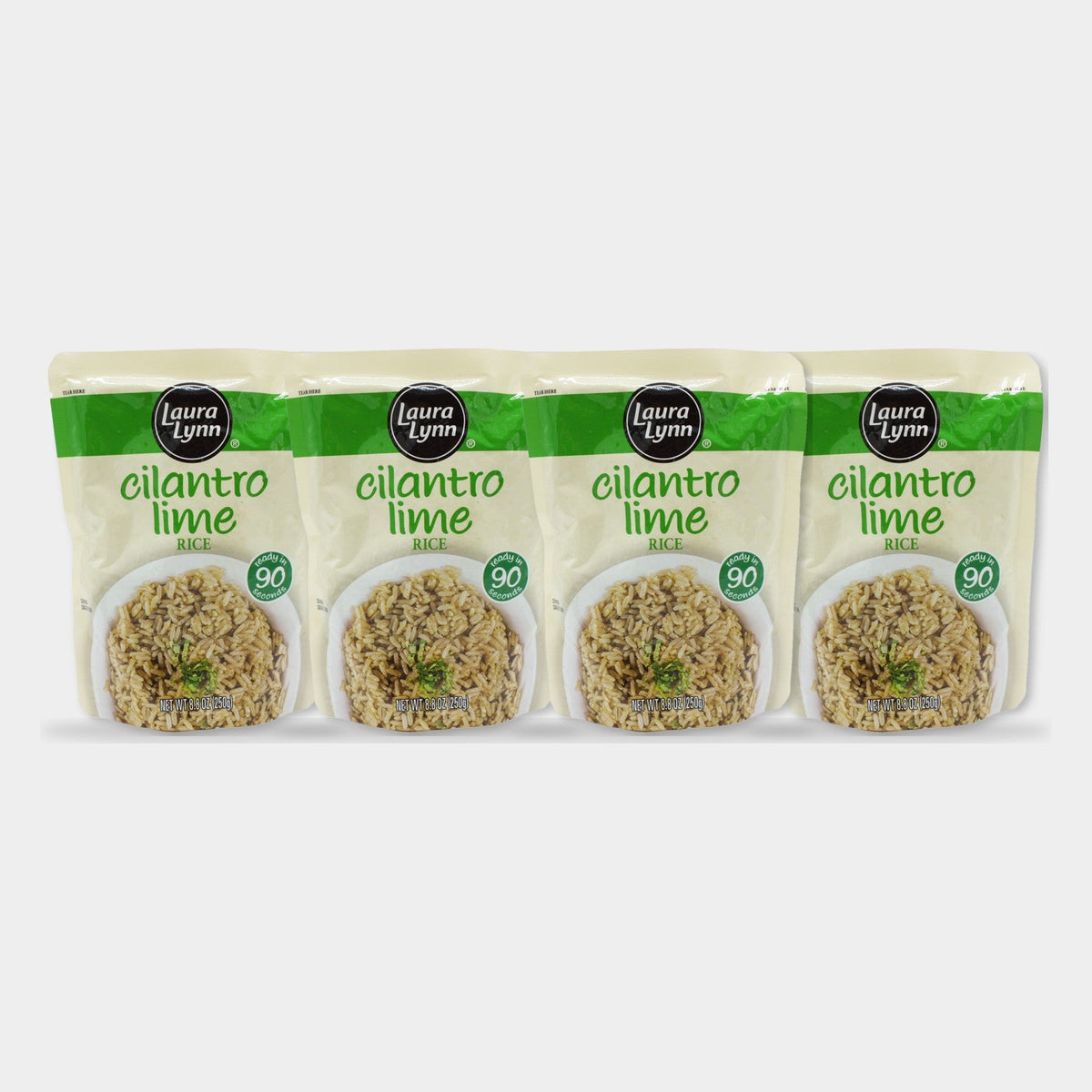 4 Pouches Laura Lynn Cilantro Lime Ready to Heat Rice, 8.8 oz