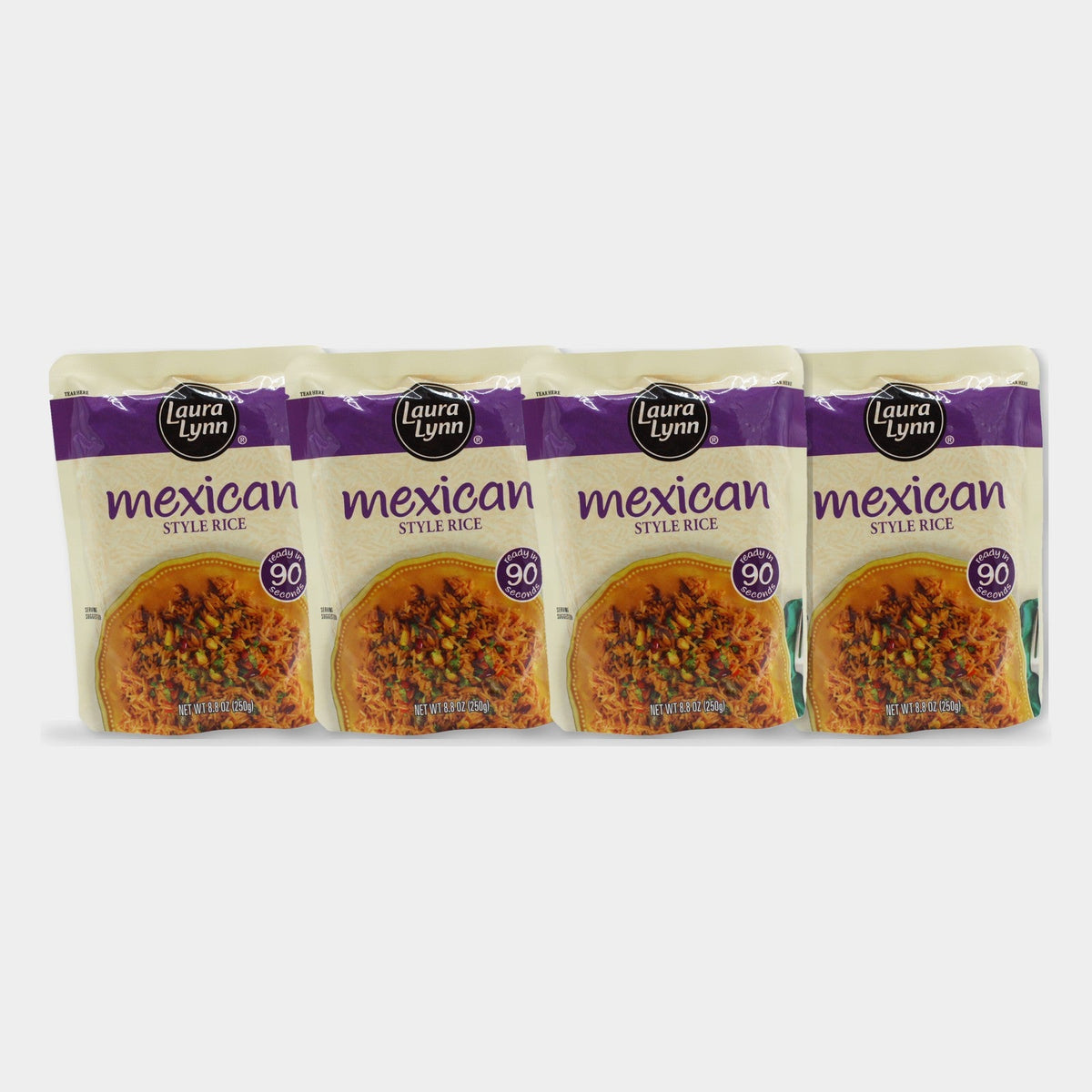 4 Pouches Laura Lynn Mexican Style Ready to Heat Rice, 8.8 oz