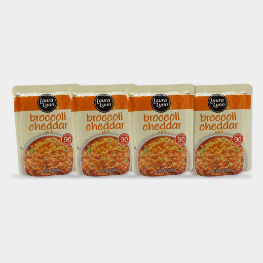 4 Pouches Laura Lynn Broccoli Cheddar Ready to Heat Rice, 8.8 oz