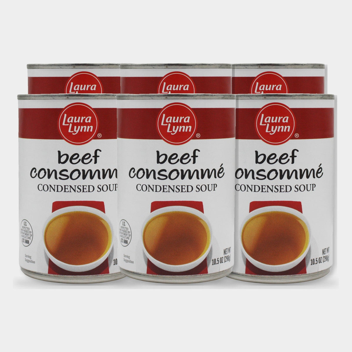 6 Cans Laura Lynn Beef Consomme, 10.5 oz