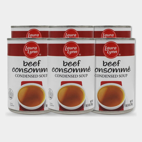 6 Cans Laura Lynn Beef Consomme, 10.5 oz
