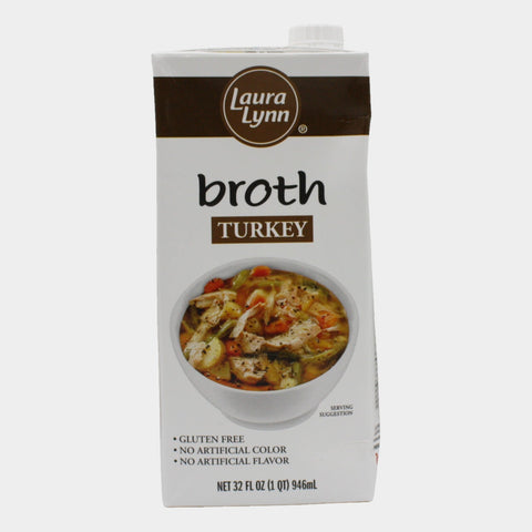 3 Cartons Laura Lynn Turkey Broth, 32 oz