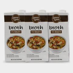 3 Cartons Laura Lynn Turkey Broth, 32 oz