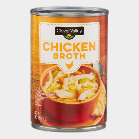 6 Cans Clover Valley Chicken Broth, 14.5 oz
