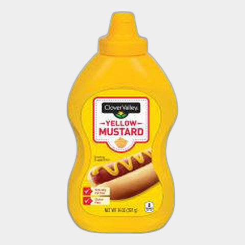 4 Bottles Clover Valley Yellow Mustard, 14 oz