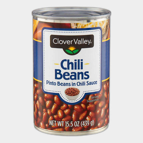 6 Cans Clover Valley Mild Chili Beans, 15.5 oz