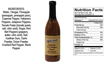 3 BOTTLES D'Vine Foods Chunky Five Pepper Super Hot Sauce 12 oz