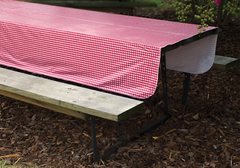 52"X84" Red White Gingham Tablecloth Pinic Folding Camper RV Vinyl Table Spread