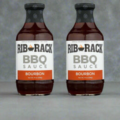 2 BOTTLES Rib Rack Southern Bourbon BBQ Sauce 19 oz Barbecue Pork Beef