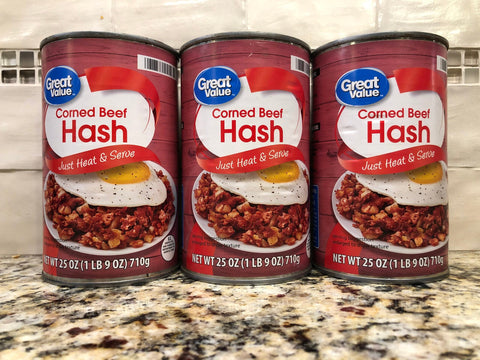 3 CANS Great Value Corned Beef Hash 25 oz Can Egg like Mary Kitchen