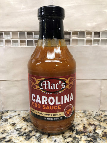 Mac's Speed Shop Carolina BBQ Sauce 16 oz Bottle Barbecue Beef Pork Chicken