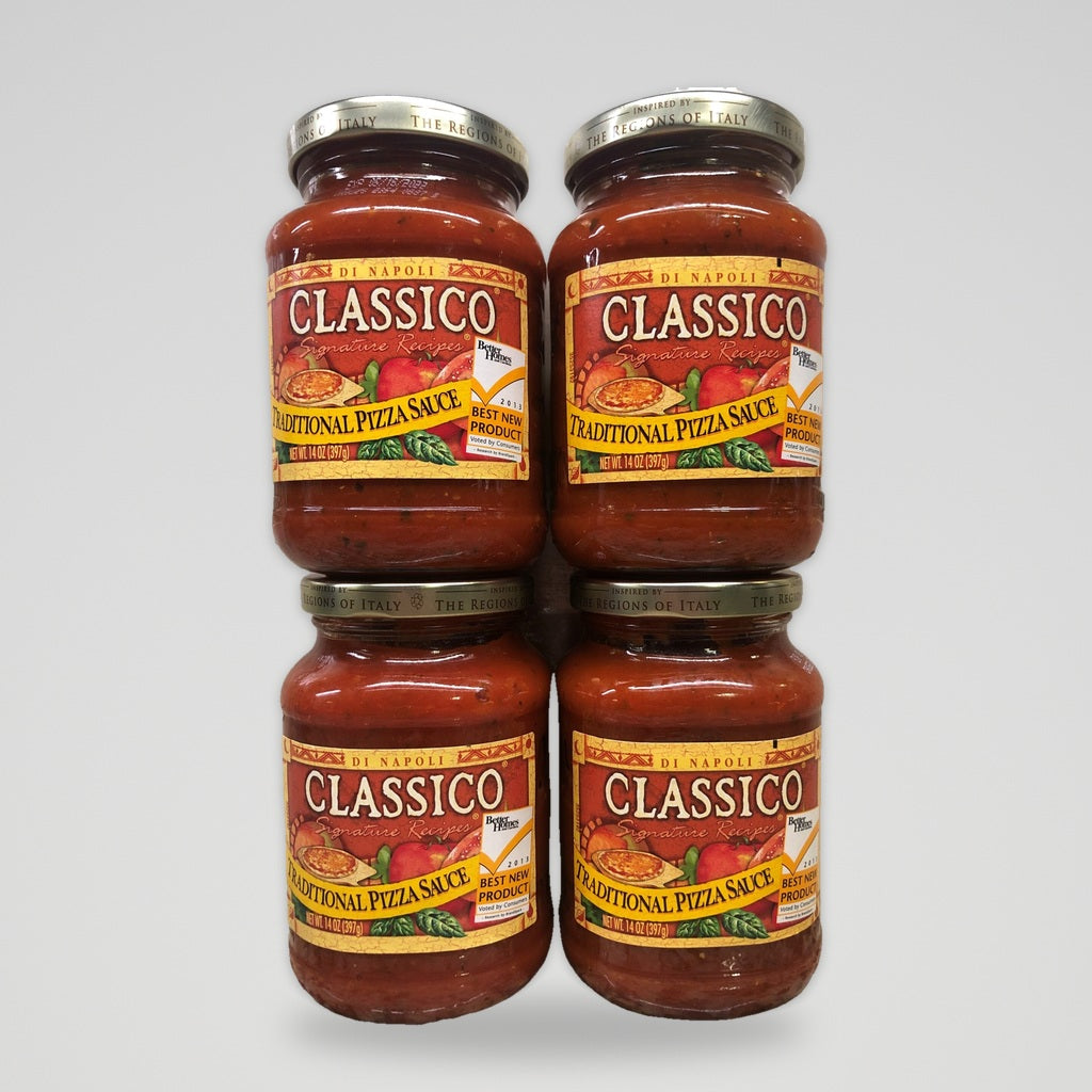4 Jars of Classico Signature Recipes Traditional Pizza Sauce, 14 oz