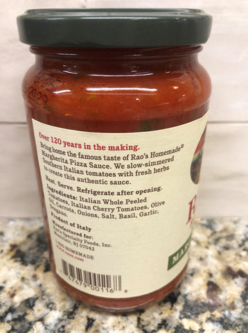 4 JARS Rao's Homemade Margherita Pizza Sauce 13 oz Jar Tomato Pie Maker