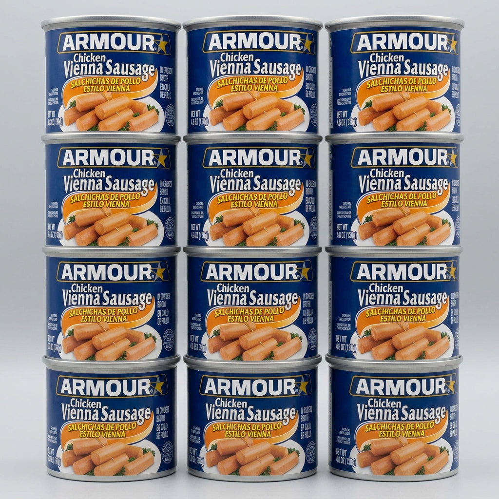 12 Cans of Armour Chicken Vienna Sausage Meat, 4.6 oz