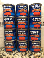 12 Cans Armour BUFFALO Vienna Sausage Meat 4.6 oz Wiener FREE SHIP