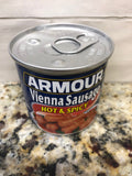 12 Cans Armour Hot & Spicy Vienna Sausage Meat 4.6 oz Wiener FREE SHIP