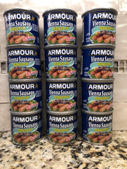 12 Cans Armour REDUCED FAT Vienna Sausage Meat 4.6 oz Wiener FREE SHIP