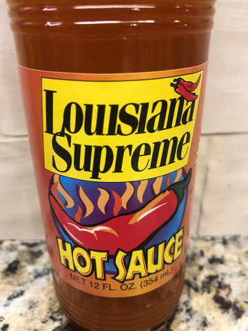 3 BOTTLES Louisiana Supreme Hot Sauce 12 oz Bottle Wing Tabasco Chili Vinegar